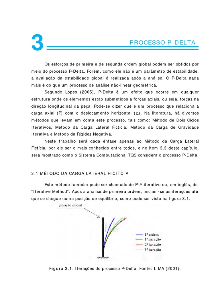 Método P-Delta e Carga Lateral Fictícia | PDF | Sistema não linear ...