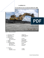 Spesifikasi Alat Gali Muat Excavator Backhoe PC 2000
