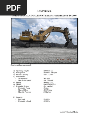 Lampiran B Spesifikasi Alat Gali Muat Pc 00 Pdf