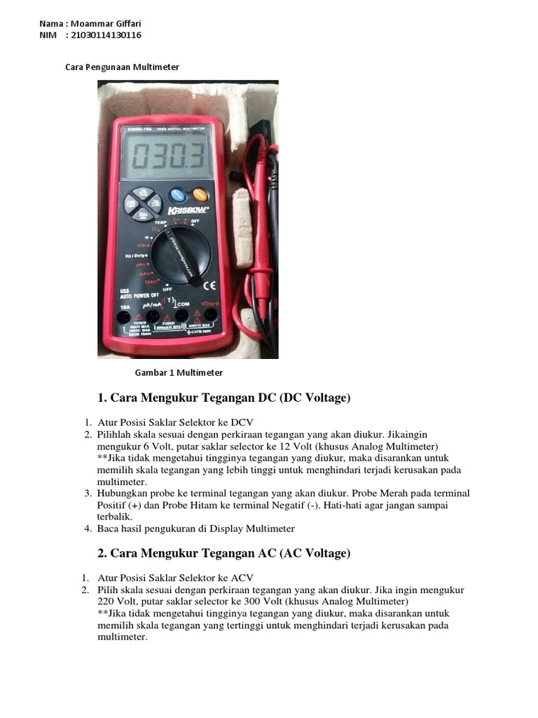 Panduan Lengkap Menggunakan Multimeter | PDF