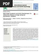 Body-Image Acceptance and Action Questionnaire: Its Deleterious Influence On Binge Eating and Psychometric Validation