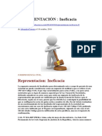 REPRESENTACIÓN Ineficaz