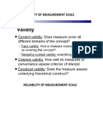 Validity of Measurement Scale
