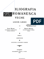 Bibliografia Romaneasca Veche 