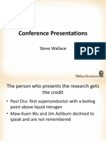 Conference Presentations: Steve Wallace