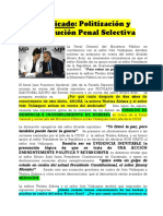 Ratificado Politización Persecución Penal Selectiva