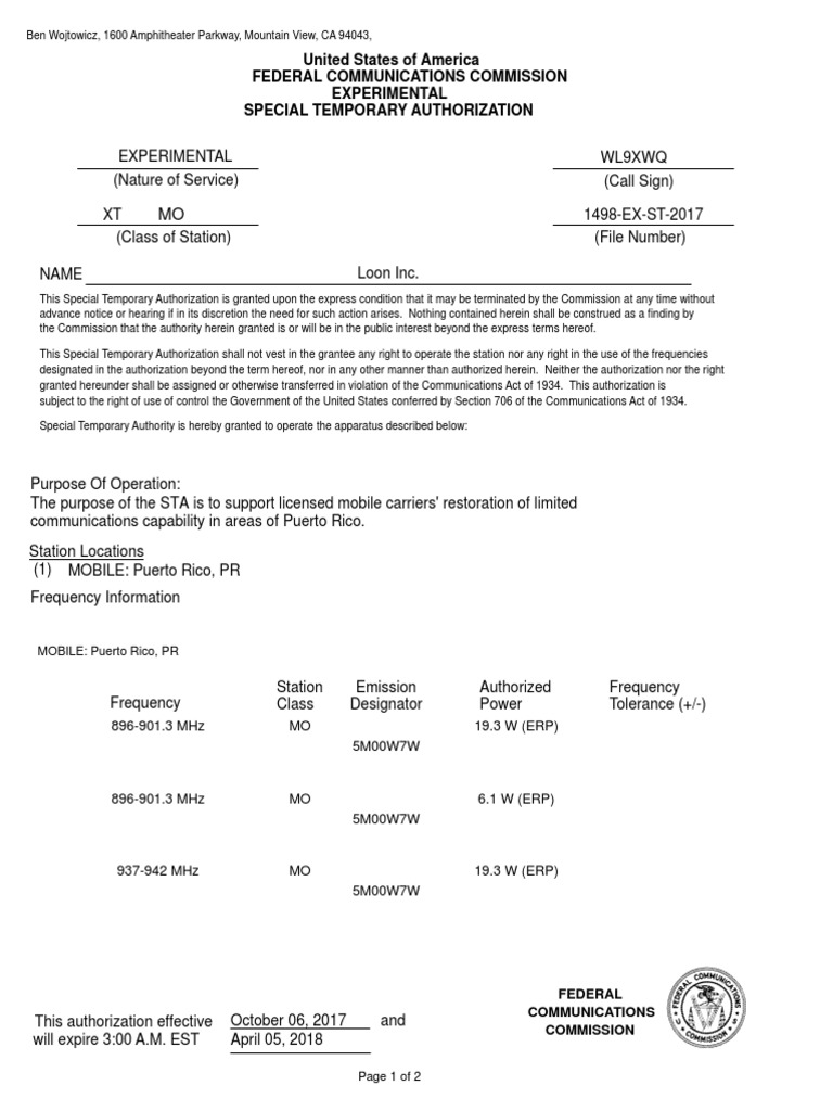 FCC Grants STA for Puerto Rico Communications | PDF | Communications ...