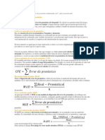 Cómo calcular e interpretar medidas de error de pronóstico