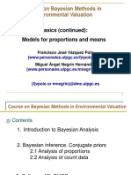 Course On Bayesian Methods in Environmental Valuation: Basics (Continued) : Models For Proportions and Means