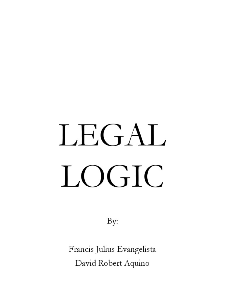 Legal Logic PDF Argument Evidence (Law)