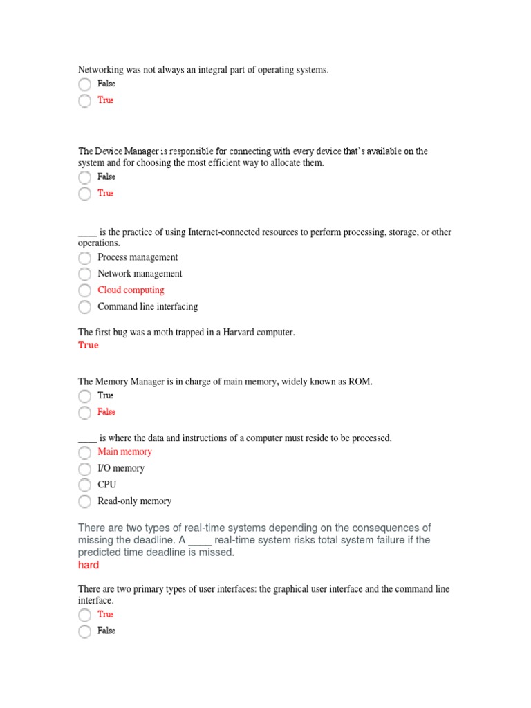 Exam1 Review For Opreating System | PDF | Scheduling (Computing ...
