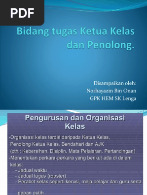 Bidang Tugas Ketua Kelas  PDF
