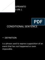 Nama: Suprianto Kelas: Xii Ipa 1: Conditional Sentence