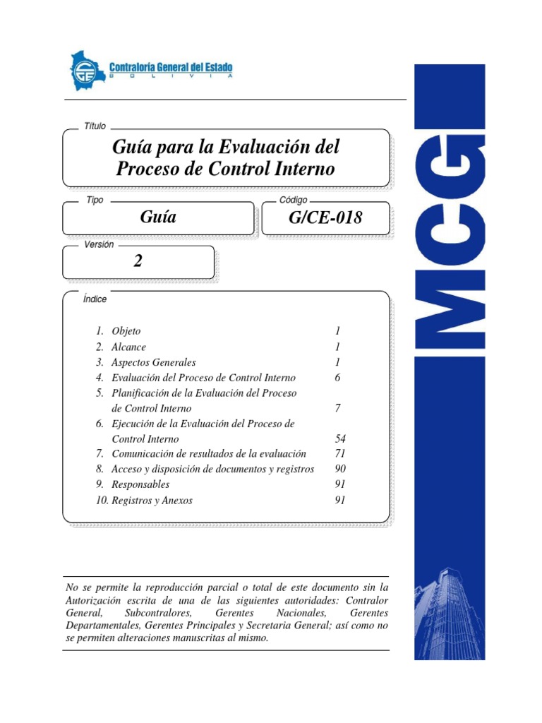 Evaluación del Proceso de Control Interno | PDF | Planificación | Auditoría