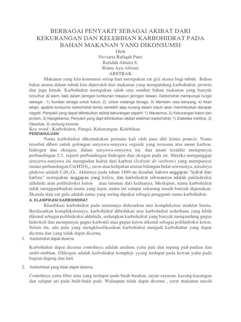 Berbagai Penyakit Sebagai Akibat Dari Kekurangan Dan