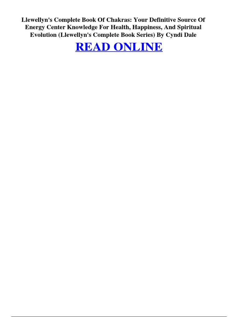 Llewellyn s Complete Book Of Chakras Pdf