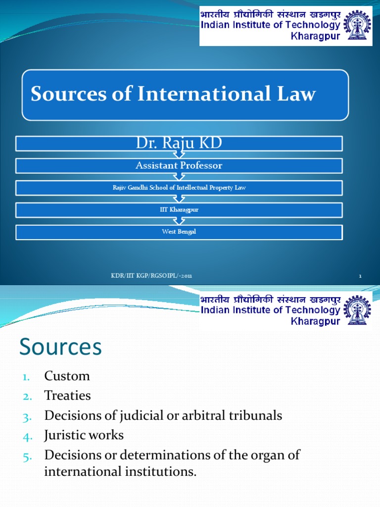Sources of International Law PDF Public International Law Treaty