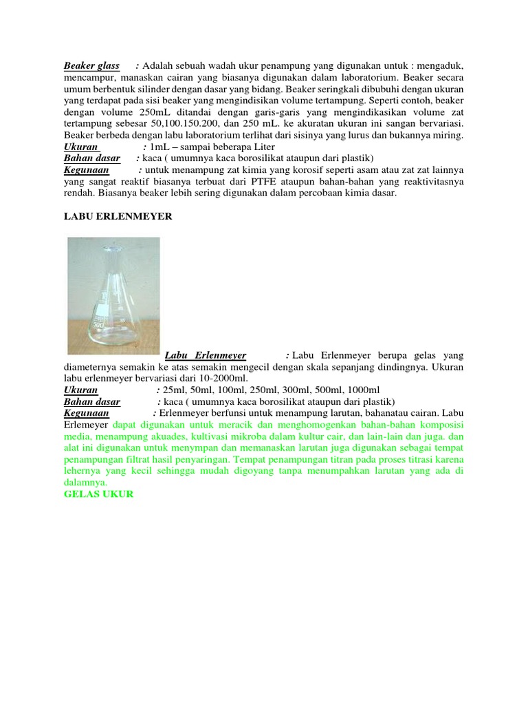 Spesifikasi dan Manfaat Beaker Glass | PDF | Memasak, Makanan, & Anggur