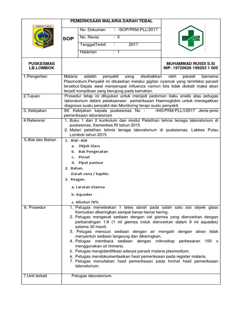 SOP Pemeriksaan Lab Mikrobiologi - 1 | PDF