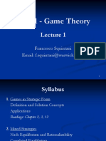 EC941 - Game Theory: Francesco Squintani Email: F.squintani@warwick - Ac.uk