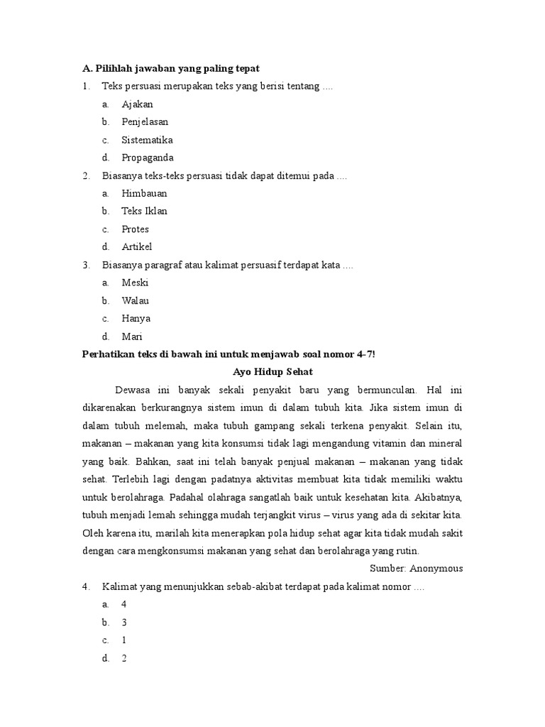 Contoh Soal Bahasa Indonesia Kelas 8 Semester 2 Tentang Teks Ulasan