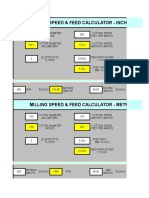 Milling Speed & Feed Calculator - Inch To Metric