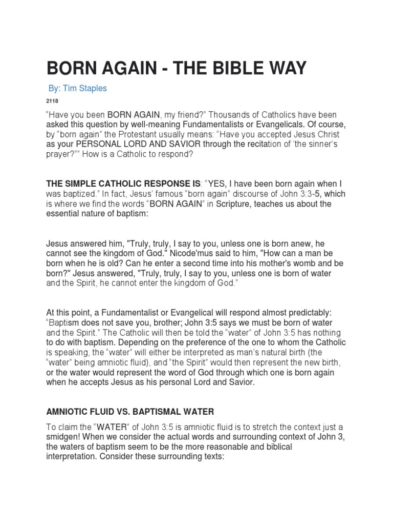 Born Again In The Bible Way | Pdf | Born Again | Baptism