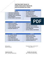 Daftar Piket Kelas Vi