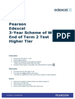 3-Year SoW End of Term 2 Higher Test