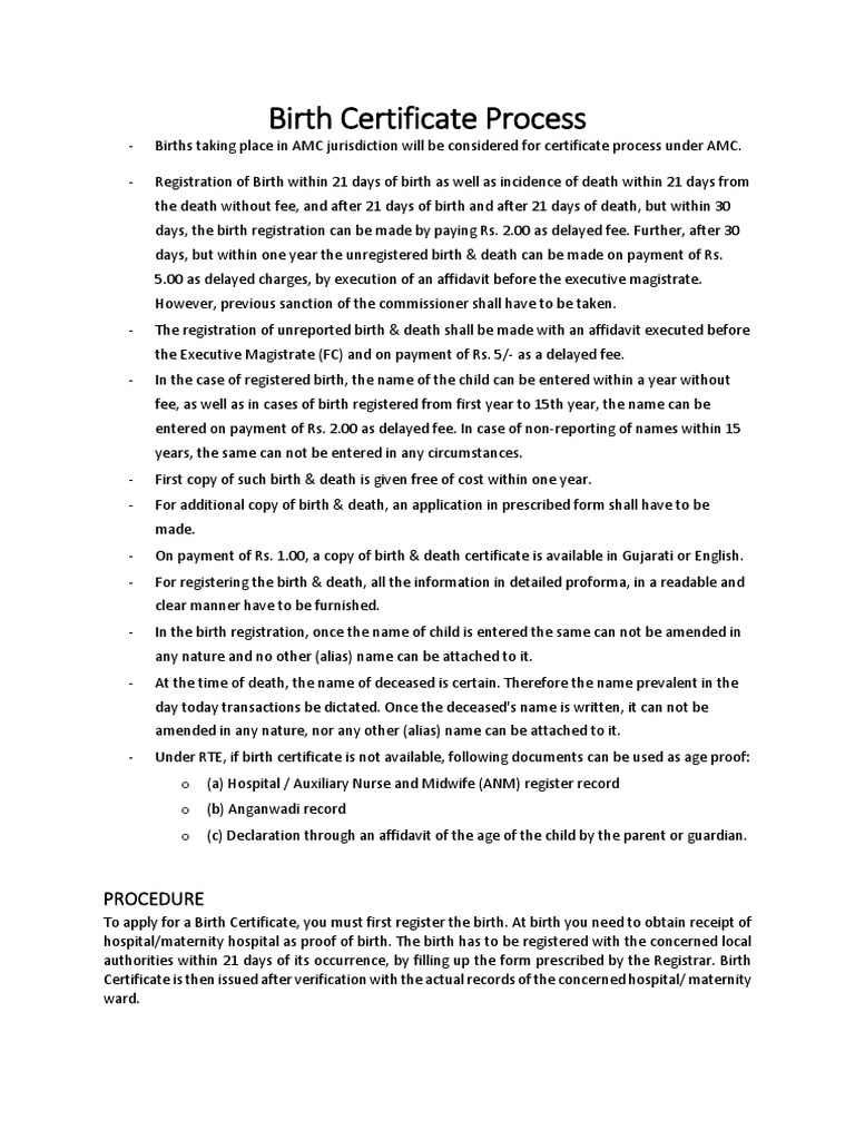 Birth Certificate Process | PDF | Birth Certificate | Justice