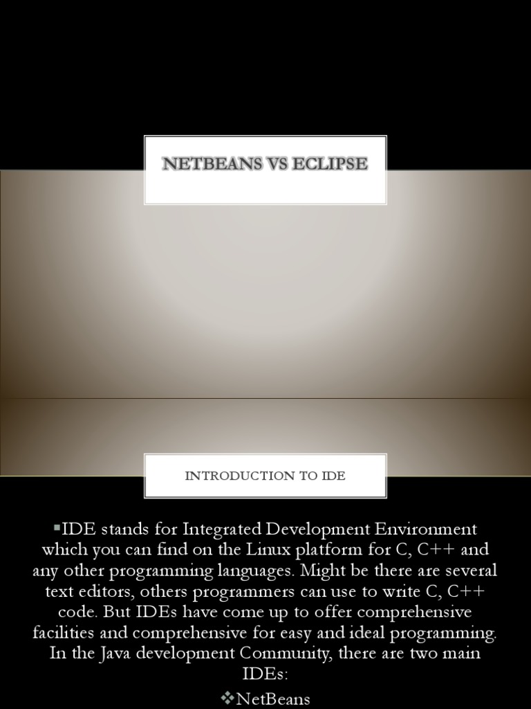 NetBeans Vs Eclipse | PDF | Net Beans | Applications & Software