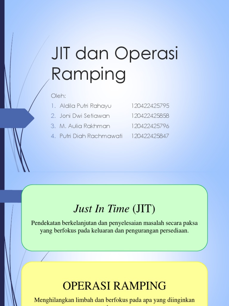Operasi Ramping dan Just In Time | PDF