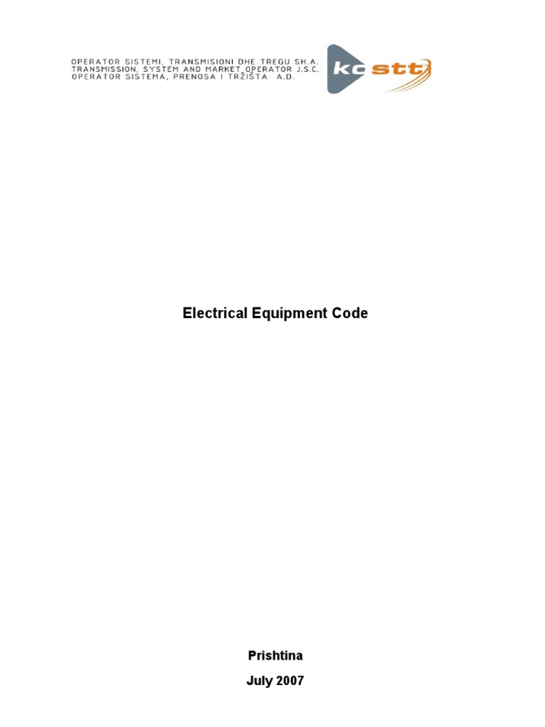 Electrical Equipment Code PDF Electrical Substation Transformer