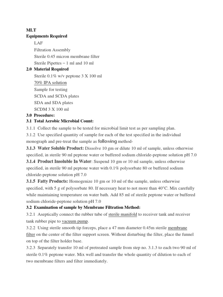 Microbial Limit Test PDF Growth Medium Colony Forming Unit