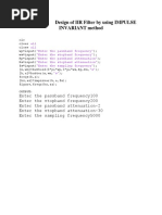 EX No.8 Design of IIR Filter by Using IMPULSE INVARIANT Method