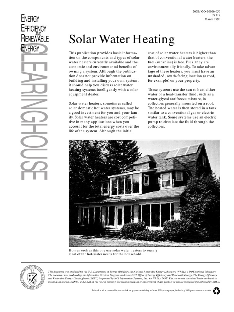 Solar Water Heating | PDF