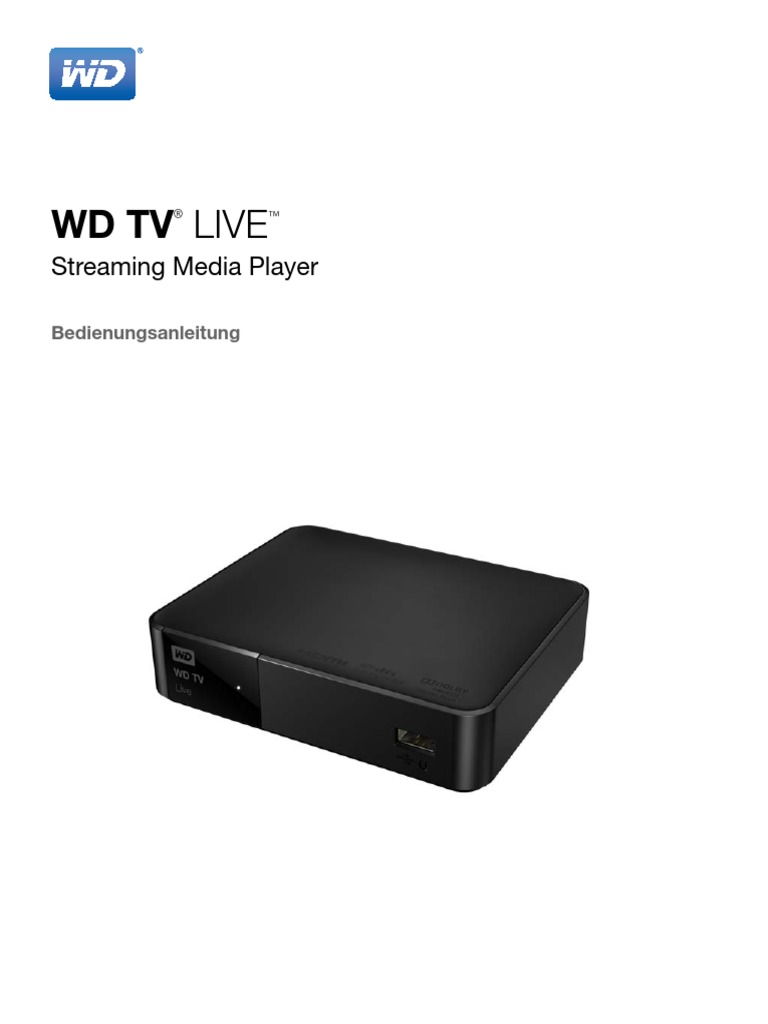 Wd Tv Live Streaming Media Player Bedienungsanleitung 4779