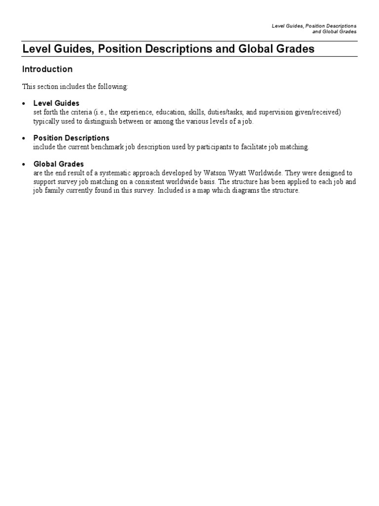 Level Guides PDF | PDF | Compensation And Benefits | Recruitment