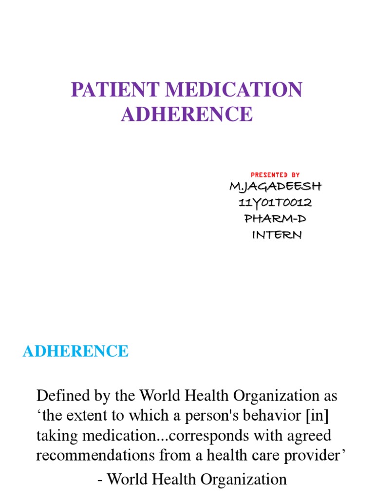 Medication Adherence PDF Pharmacy Pharmaceutical Drug