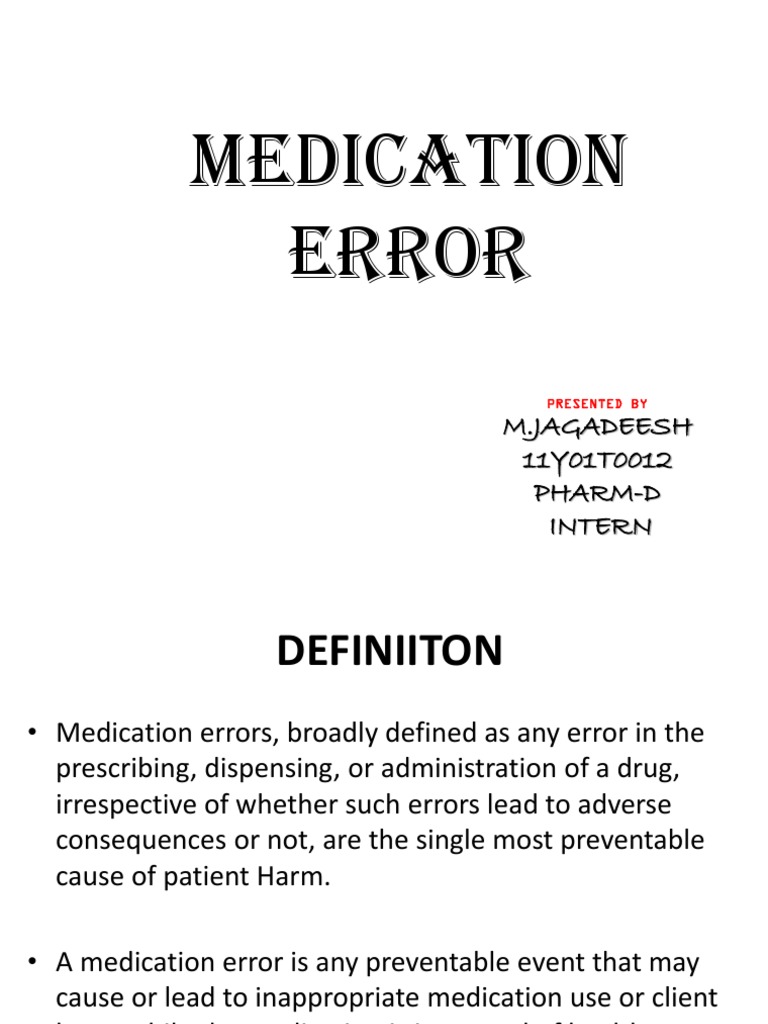 Medication Errors PDF Medical Error Medical Prescription