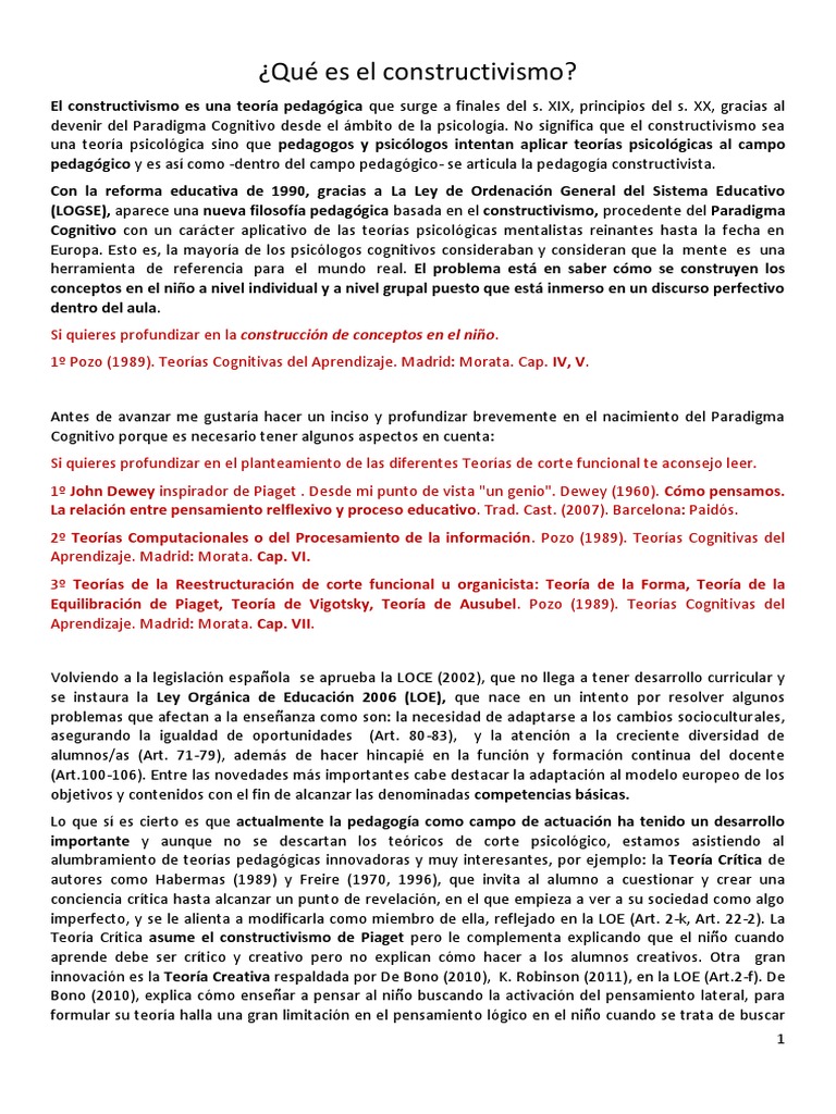 Constructivismo PDF | PDF | Constructivismo (filosofía de la educación ...