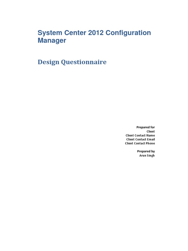 ConfigMgr 2012 Design Questions | PDF | Active Directory | Virtualization