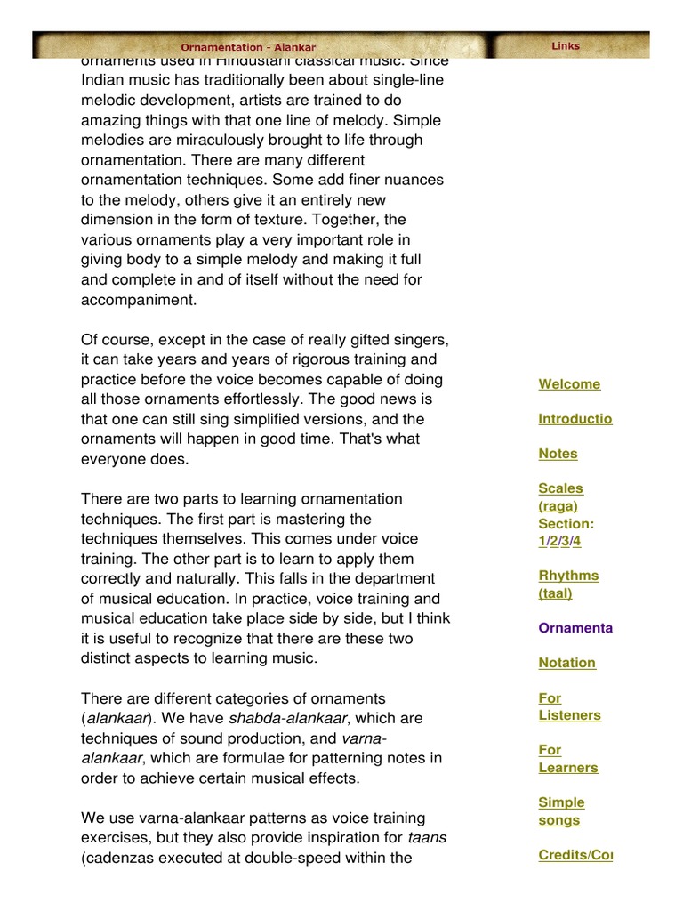 Alankar Ornamentation in Indian Classical Music PDF Musical Compositions Musicology