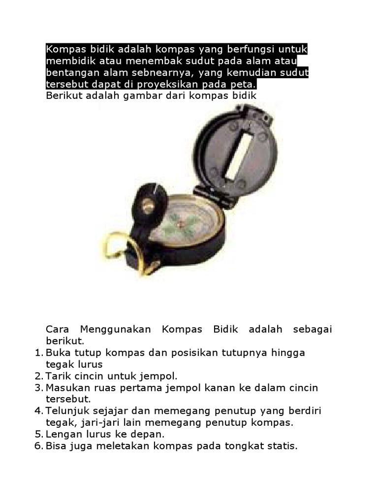 Panduan Lengkap Menggunakan Kompas Bidik | PDF