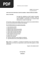 Carta Solicitud de Cuentas de Ahorros