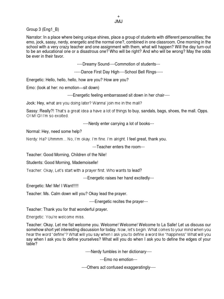 Group 3 Script | PDF