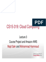 CS15-319: Cloud Computing: Course Project and Amazon AWS and