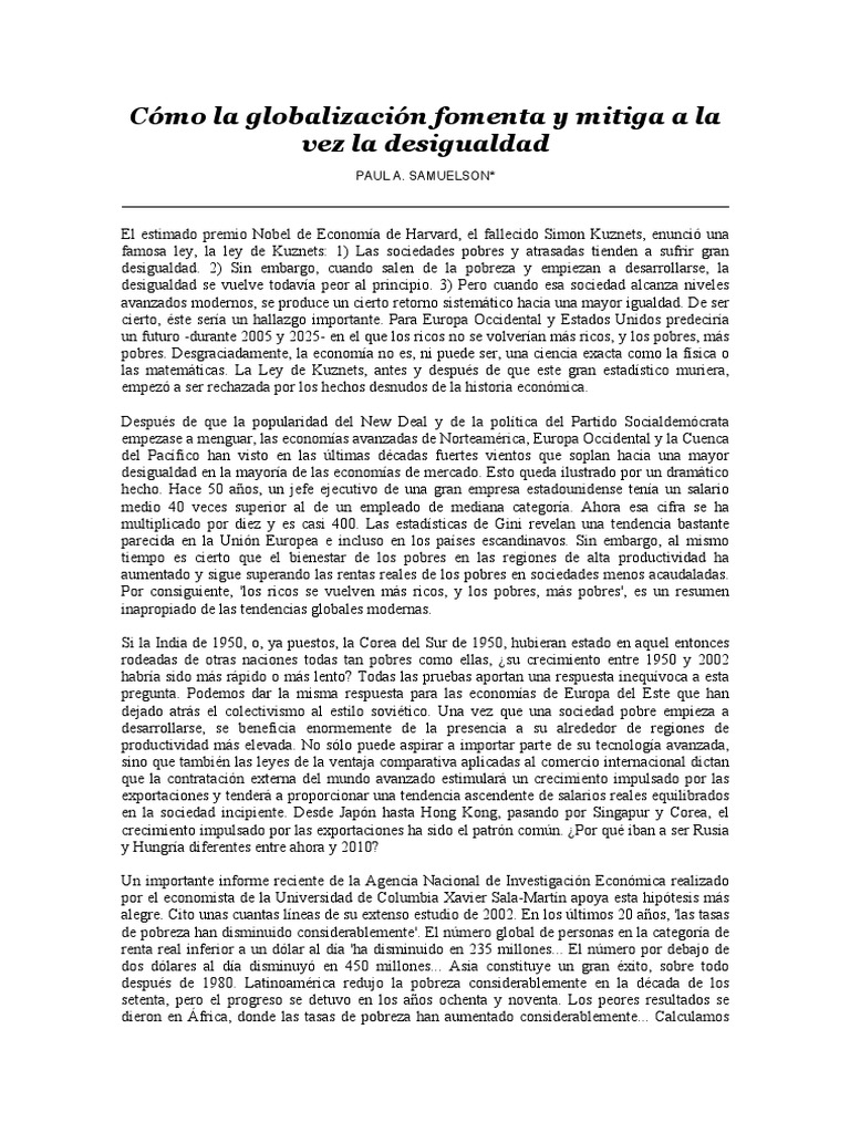 Como La Globalizacion Fomenta y Mitiga