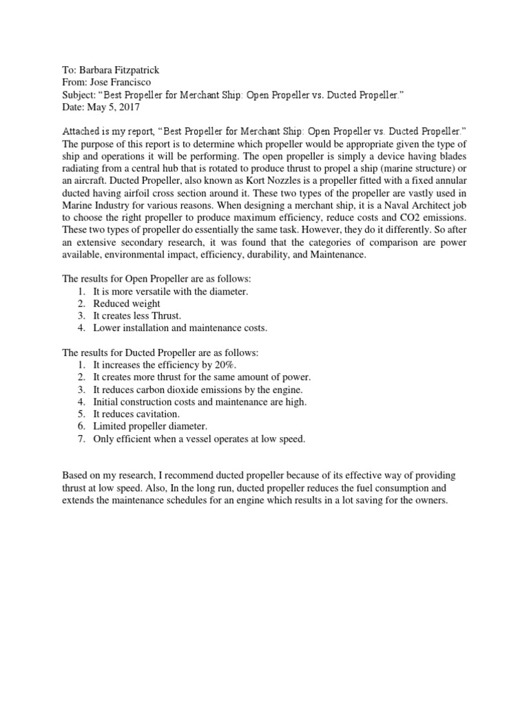 Ducted Propeller Vs Open Propeller PDF Propeller Mechanical Engineering