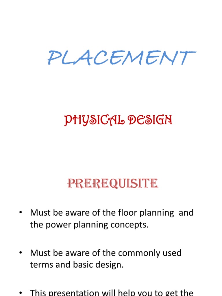 Placement Optimization in Physical Design | PDF | Digital Technology ...